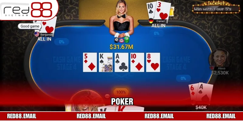 Bật mí mẹo chơi game bài RED88 cho người mê Poker